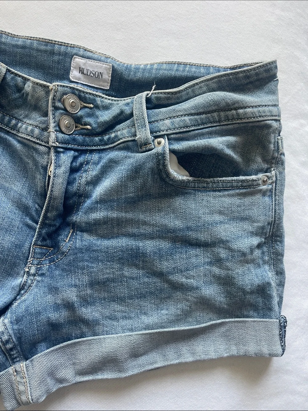 Hudson Size 29” Jean Shorts Light Blue Cuffed Denim Shorts - Picture 7 of 11